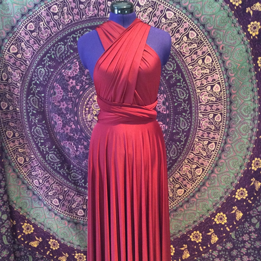 ❤️Maitai versatile wrap dress reddish/maroon color